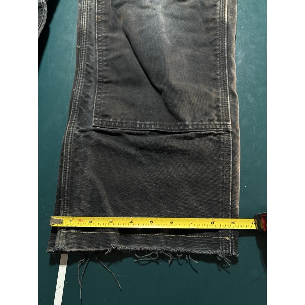 Vintage Carhartt Double Knee Pants Size 32x28 Faded Black BLK B01 Distressed USA - Picture 16 of 16